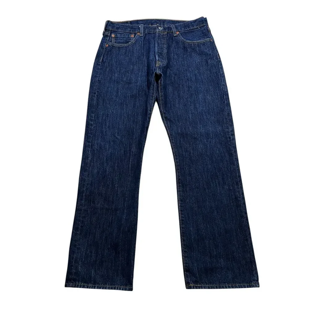 Levis 501 Jeans Mens 34x30 Actual (33x29)Blue Straight Leg Regular Fit Dark Wash